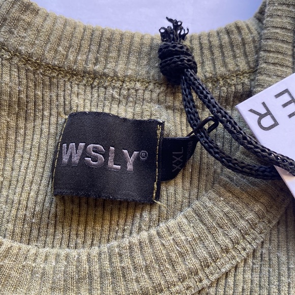 Bandier x WSLY Rivington ribbed tank in khaki green - Picture 5 of 7